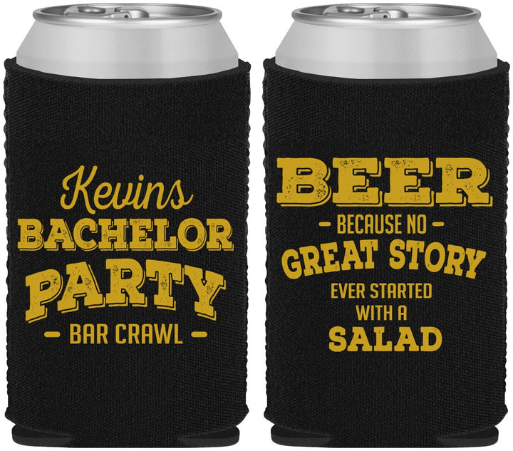Custom Bachelor Party Neoprene Can Coolers - Great Story | 40057