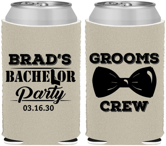 Custom Bachelor Party Neoprene Can Coolers - Grooms Crew | 40070