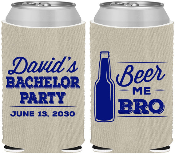 Custom Bachelor Party Neoprene Can Coolers - Beer Me Bro | 40071