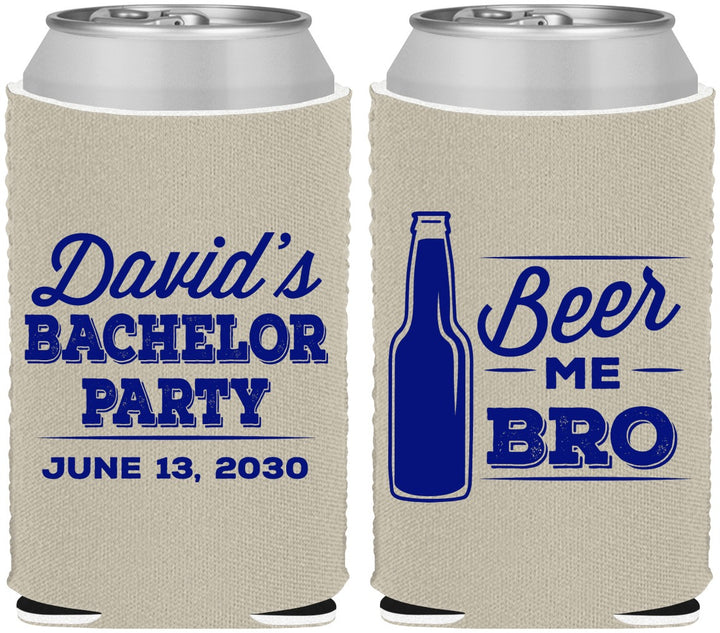 Custom Bachelor Party Neoprene Can Coolers - Beer Me Bro | 40071