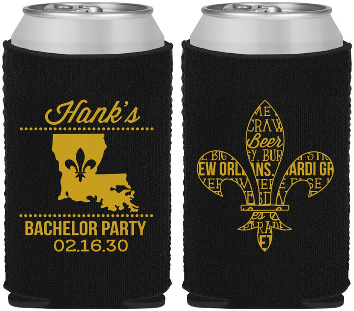 Custom Bachelor Party Neoprene Can Coolers - New Orleans | 40074
