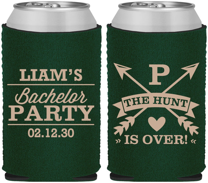Custom Bachelor Party Neoprene Can Coolers - Hunt Is Over | 40082