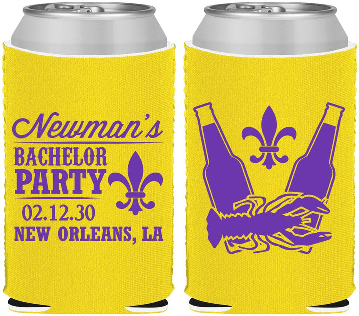 Custom Bachelor Party Neoprene Can Coolers - Mardi Gras | 40085
