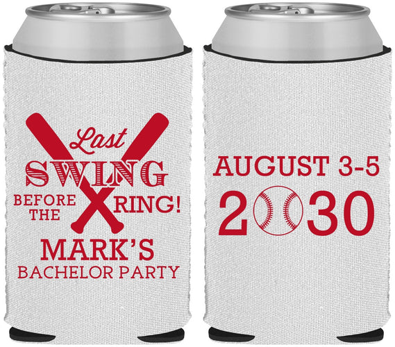 Custom Bachelor Party Neoprene Can Coolers - Baseball | 40086