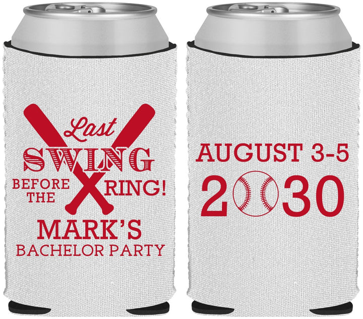 Custom Bachelor Party Neoprene Can Coolers - Baseball | 40086