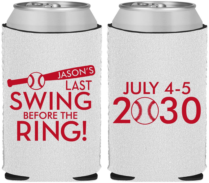 Custom Bachelor Party Neoprene Can Coolers - Baseball | 40087