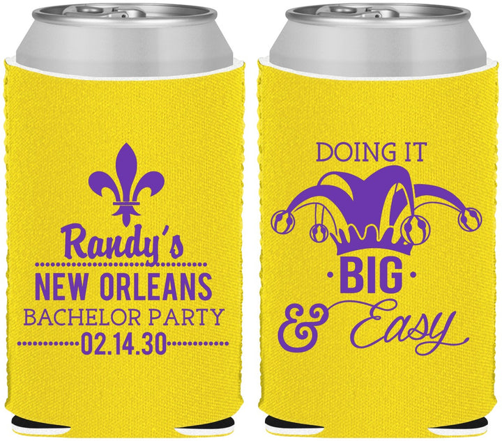 Custom Bachelor Party Neoprene Can Coolers - Mardi Gras | 40089