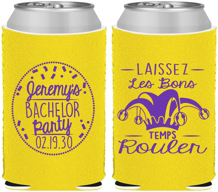 Custom Bachelor Party Neoprene Can Coolers - Mardi Gras | 40090
