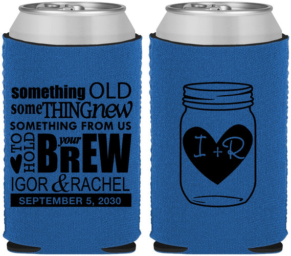 Custom Wedding Neoprene Can Coolers - Something Old Something New | 401