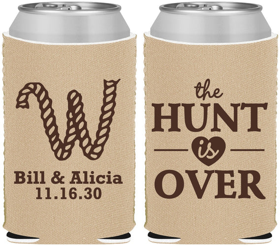 Custom Wedding Neoprene Can Coolers - Monogram Hunt Is Over | 406