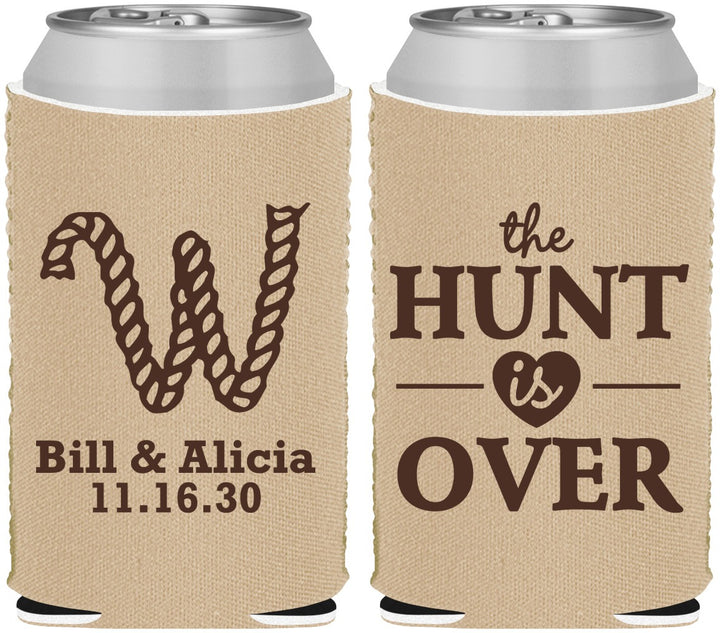 Custom Wedding Neoprene Can Coolers - Monogram Hunt Is Over | 406