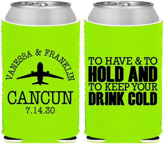 Custom Wedding Neoprene Can Coolers - To Have And To Hold | 408