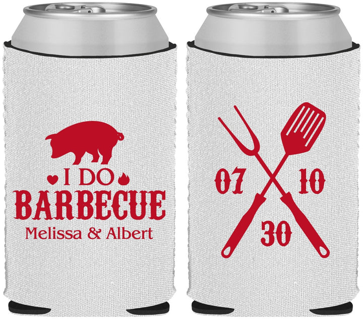 Custom Wedding Neoprene Can Coolers - I Do Barbecue Bbq | 410