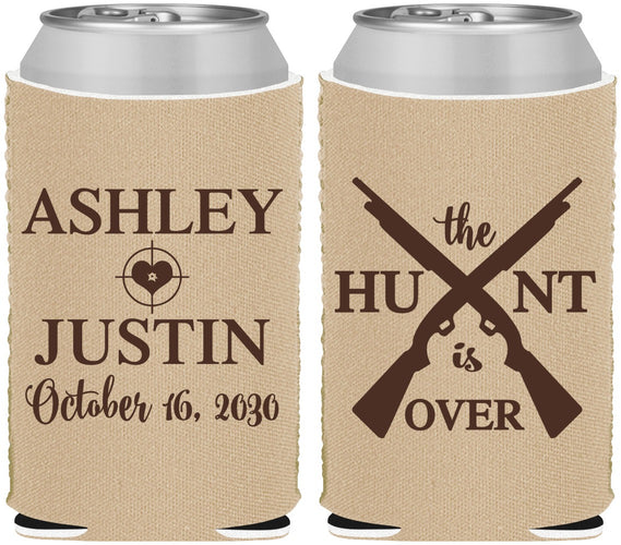 Custom Wedding Neoprene Can Coolers - The Hunt Is Over | 412