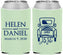 Custom Wedding Neoprene Can Coolers - Just Married Old Car | 413