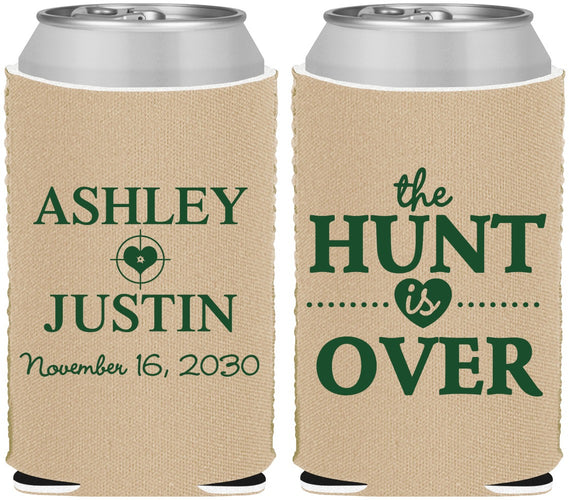 Custom Wedding Neoprene Can Coolers - The Hunt Is Over | 422