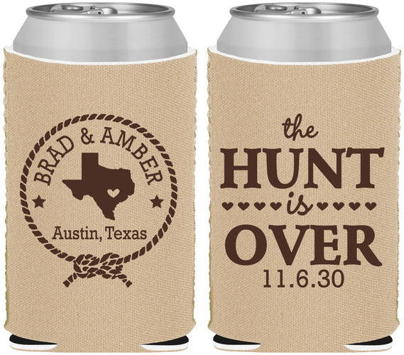 Custom Wedding Neoprene Can Coolers - The Hunt Is Over | 426