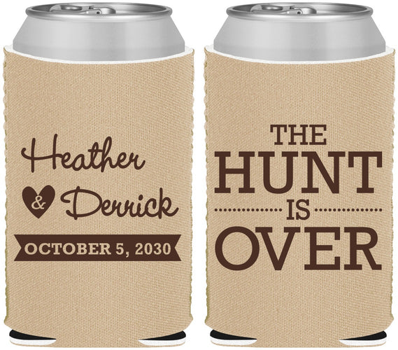 Custom Wedding Neoprene Can Coolers - The Hunt Is Over | 427