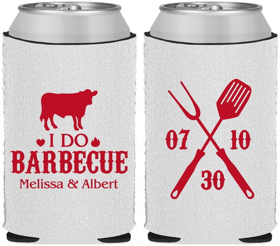 Custom Wedding Neoprene Can Coolers - I Do Barbecue Bbq | 433
