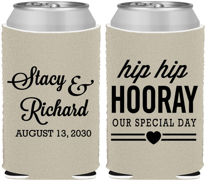 Custom Wedding Neoprene Can Coolers - Hip Hop Hooray | 436