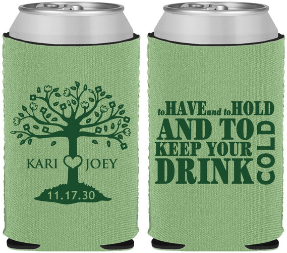 Custom Wedding Neoprene Can Coolers - To Have And To Hold | 438