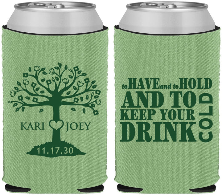 Custom Wedding Neoprene Can Coolers - To Have And To Hold | 438