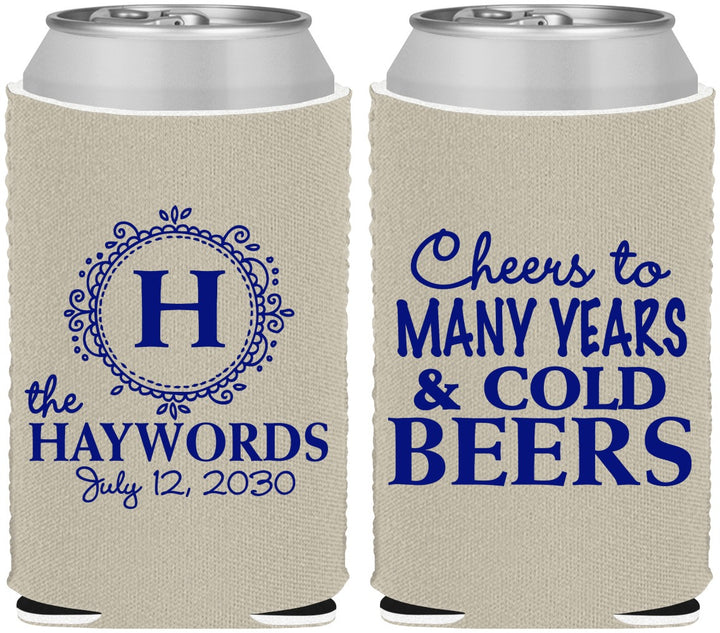 Custom Wedding Neoprene Can Coolers - Cheers To Cold Beers | 439