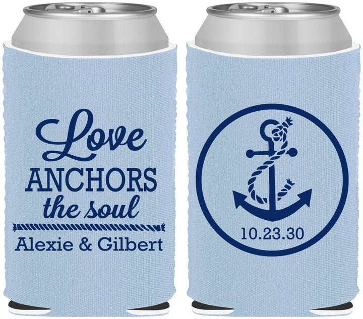 Custom Wedding Neoprene Can Coolers - Love Anchors The Soul | 440