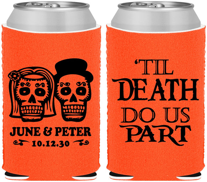 Custom Wedding Neoprene Can Coolers - Til Death Do Us Part | 441