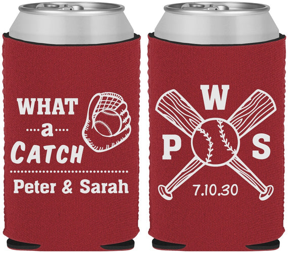 Custom Wedding Neoprene Can Coolers - Baseball | 443