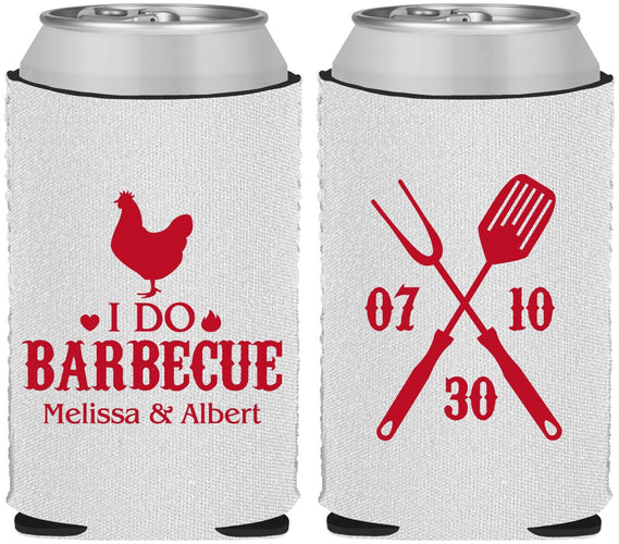 Custom Wedding Neoprene Can Coolers - I Do Barbecue Bbq | 445