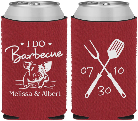 Custom Wedding Neoprene Can Coolers - I Do Barbecue Bbq | 446