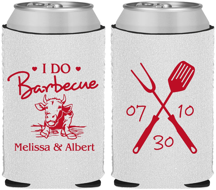Custom Wedding Neoprene Can Coolers - I Do Barbecue Bbq | 447