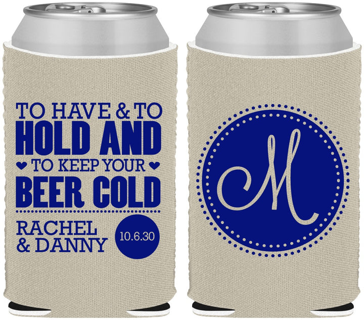 Custom Wedding Neoprene Can Coolers - Monogrammed | 450