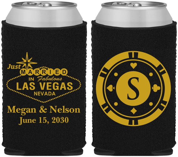 Custom Wedding Neoprene Can Coolers - Las Vegas | 459