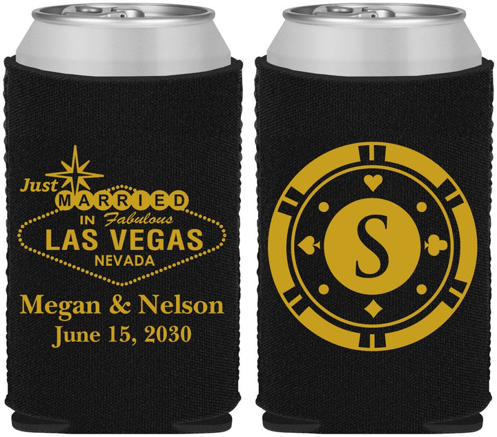 Custom Wedding Neoprene Can Coolers - Las Vegas | 459