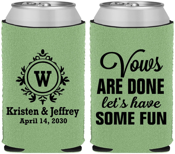 Custom Wedding Neoprene Can Coolers - Monogrammed | 462