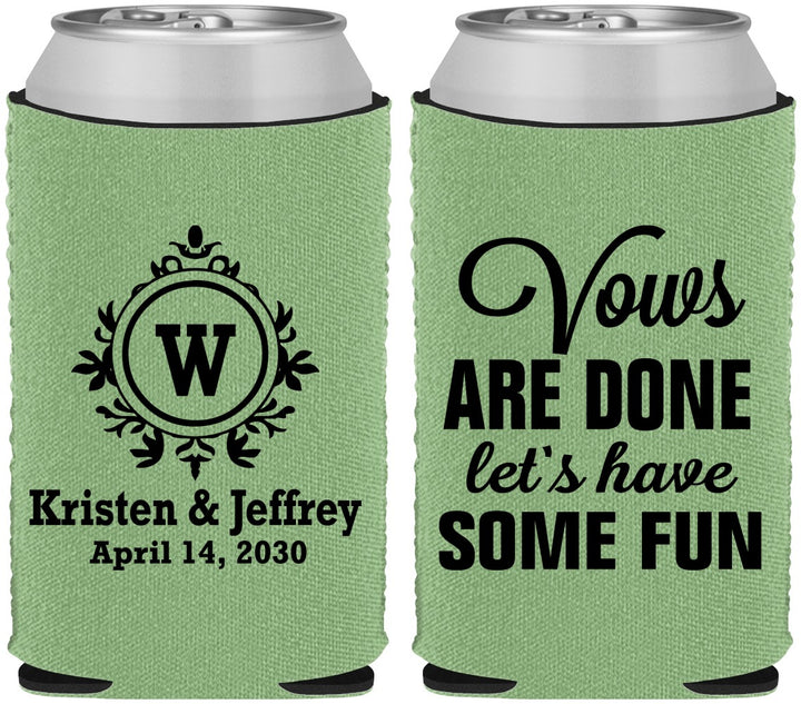 Custom Wedding Neoprene Can Coolers - Monogrammed | 462