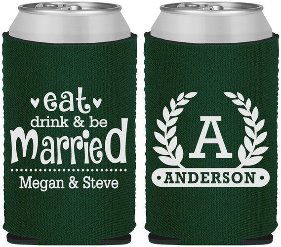 Custom Wedding Neoprene Can Coolers - Monogram | 464