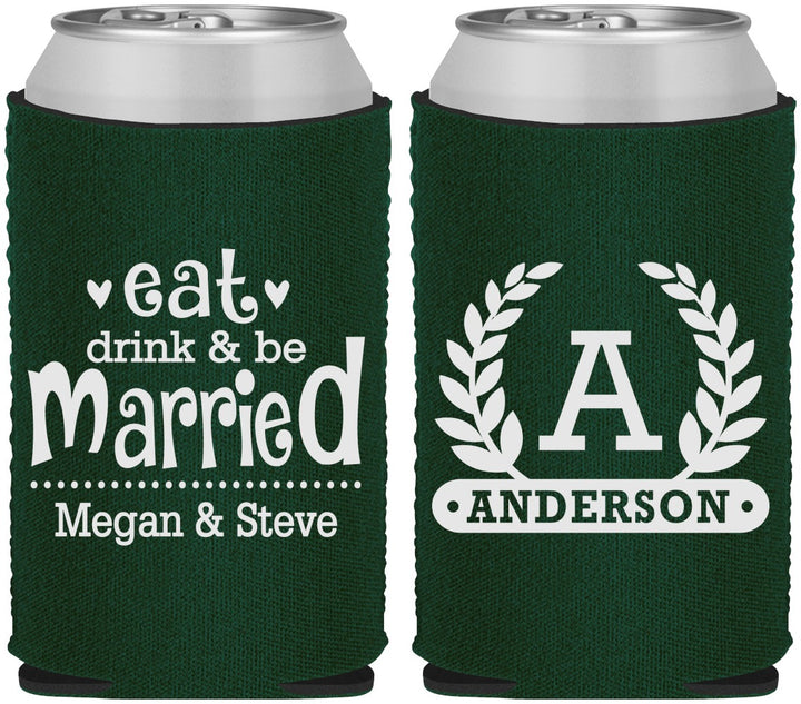 Custom Wedding Neoprene Can Coolers - Monogram | 464