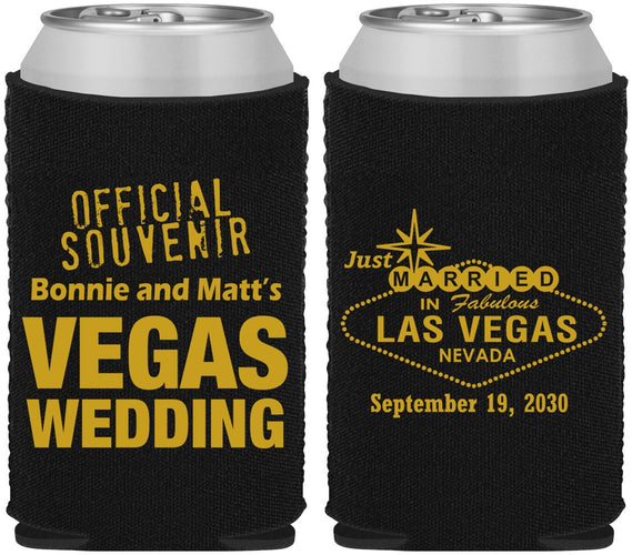 Custom Wedding Neoprene Can Coolers - Las Vegas | 466
