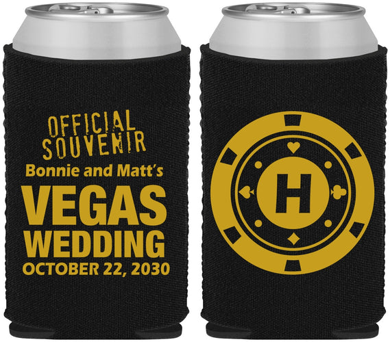 Custom Wedding Neoprene Can Coolers - Las Vegas | 467