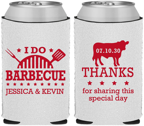 Custom Wedding Neoprene Can Coolers - I Do Barbecue Bbq | 468