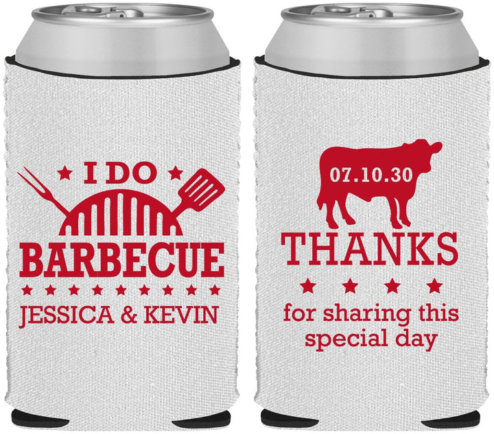 Custom Wedding Neoprene Can Coolers - I Do Barbecue Bbq | 468