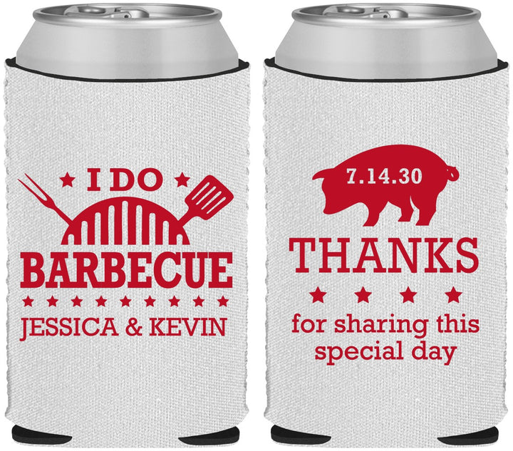 Custom Wedding Neoprene Can Coolers - I Do Barbecue Bbq | 470