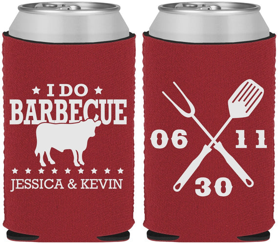 Custom Wedding Neoprene Can Coolers - I Do Barbecue Bbq | 471