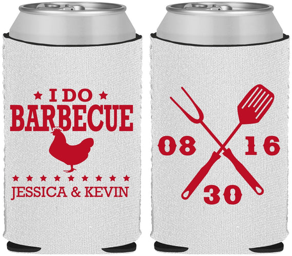 Custom Wedding Neoprene Can Coolers - I Do Barbecue Bbq | 472