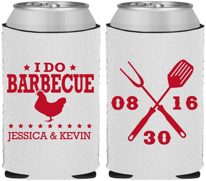 Custom Wedding Neoprene Can Coolers - I Do Barbecue Bbq | 472