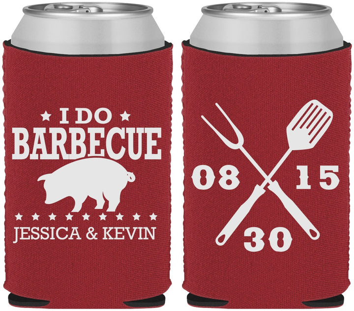 Custom Wedding Neoprene Can Coolers - I Do Barbecue Bbq | 473