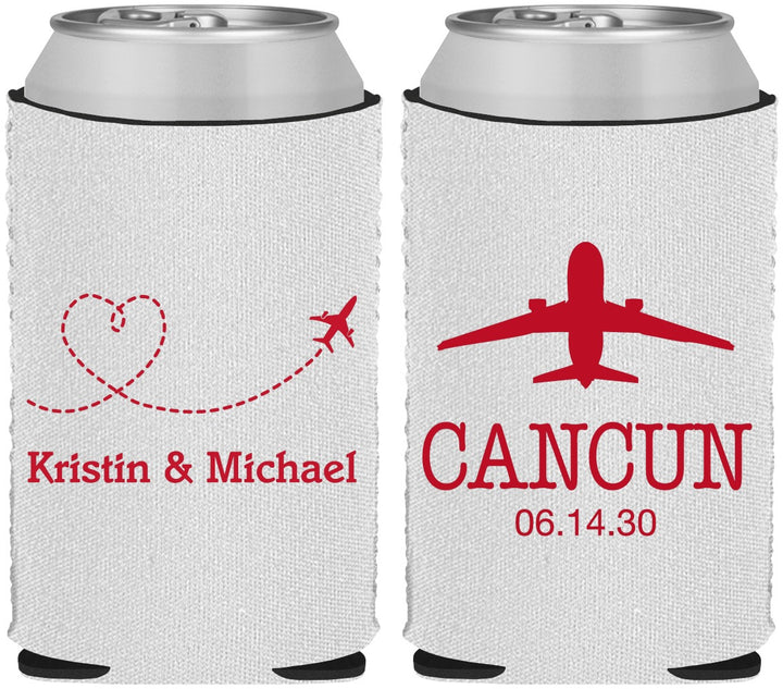 Custom Wedding Neoprene Can Coolers - Destination | 492